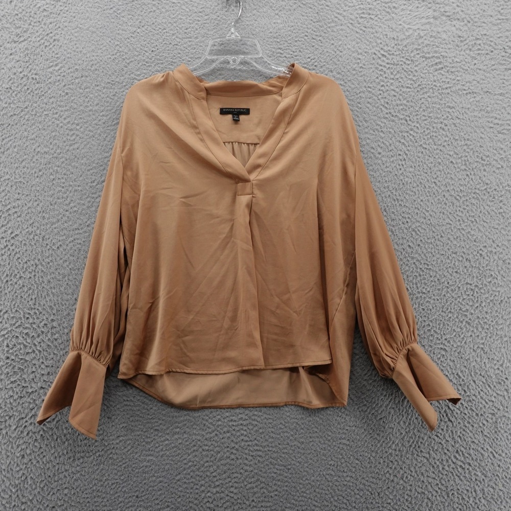 Banana Republic ππHost Pick1/5ππ Volume Sleeve Tan Blouse - Picture 3 of 13